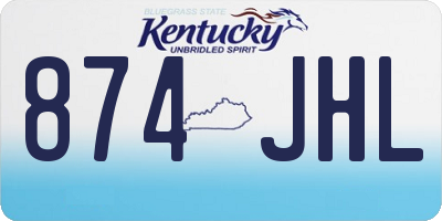 KY license plate 874JHL