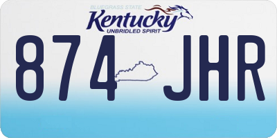 KY license plate 874JHR