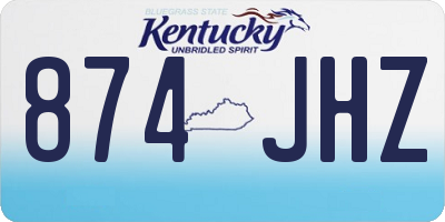 KY license plate 874JHZ