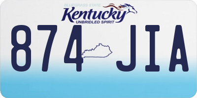 KY license plate 874JIA
