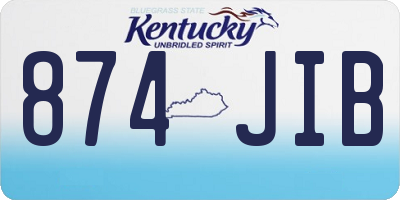 KY license plate 874JIB
