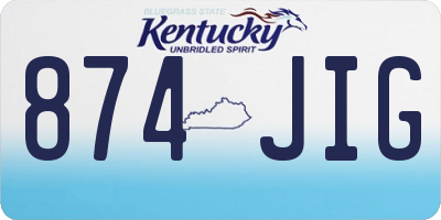 KY license plate 874JIG