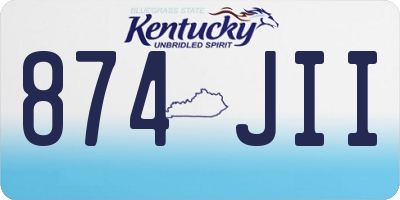 KY license plate 874JII