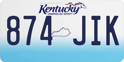 KY license plate 874JIK