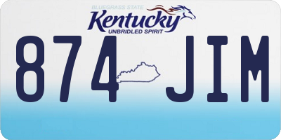 KY license plate 874JIM