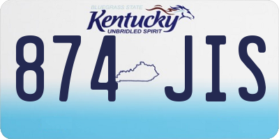 KY license plate 874JIS