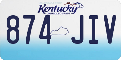 KY license plate 874JIV