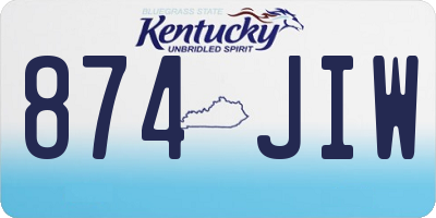 KY license plate 874JIW