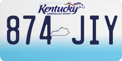 KY license plate 874JIY