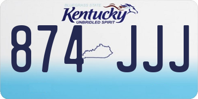 KY license plate 874JJJ