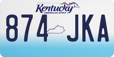 KY license plate 874JKA
