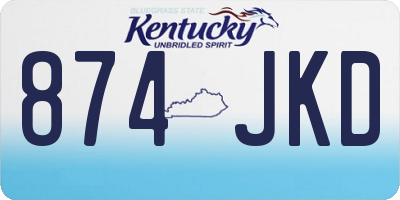 KY license plate 874JKD