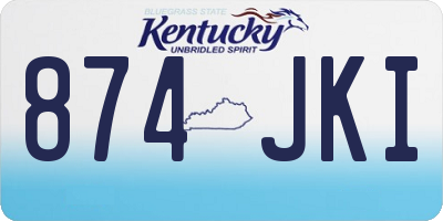 KY license plate 874JKI