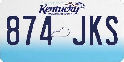 KY license plate 874JKS