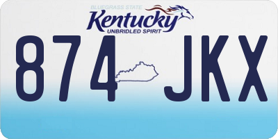 KY license plate 874JKX