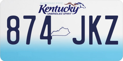 KY license plate 874JKZ