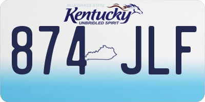KY license plate 874JLF