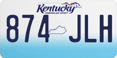 KY license plate 874JLH