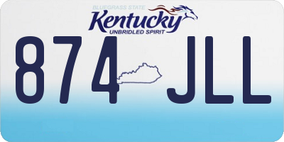 KY license plate 874JLL