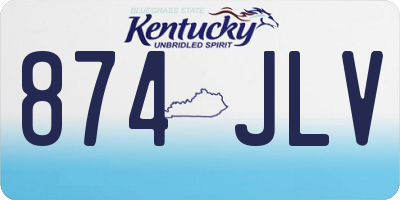 KY license plate 874JLV