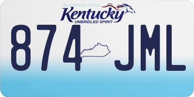 KY license plate 874JML
