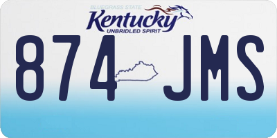 KY license plate 874JMS