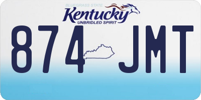 KY license plate 874JMT