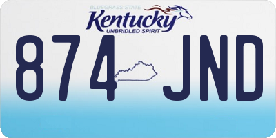 KY license plate 874JND