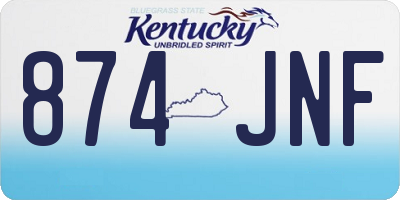 KY license plate 874JNF