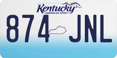 KY license plate 874JNL