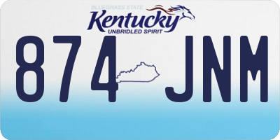 KY license plate 874JNM
