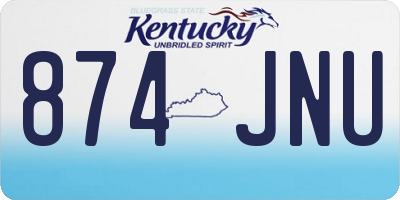 KY license plate 874JNU