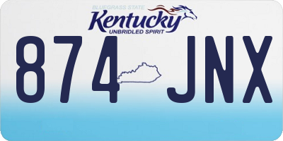 KY license plate 874JNX