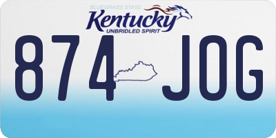 KY license plate 874JOG