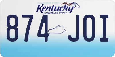 KY license plate 874JOI