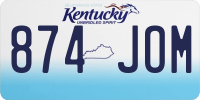 KY license plate 874JOM