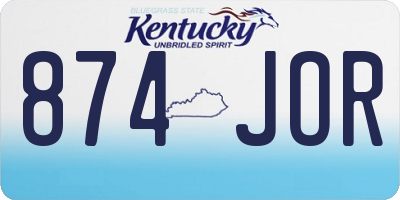 KY license plate 874JOR