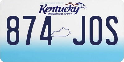 KY license plate 874JOS