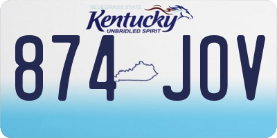 KY license plate 874JOV