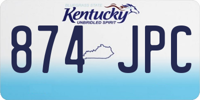 KY license plate 874JPC