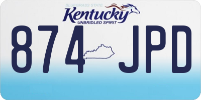 KY license plate 874JPD