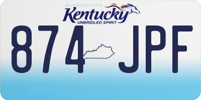 KY license plate 874JPF