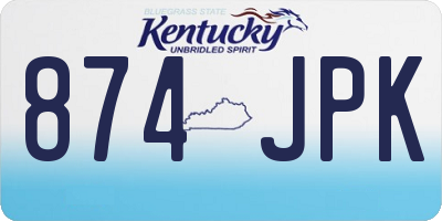KY license plate 874JPK