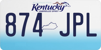 KY license plate 874JPL