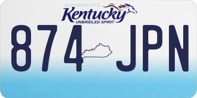 KY license plate 874JPN