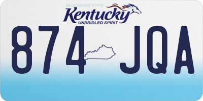 KY license plate 874JQA