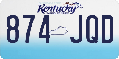 KY license plate 874JQD