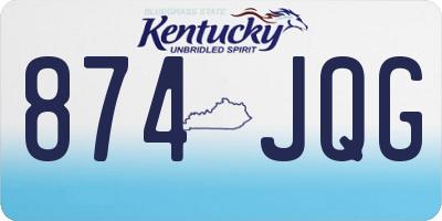 KY license plate 874JQG