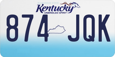 KY license plate 874JQK