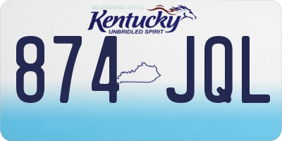 KY license plate 874JQL
